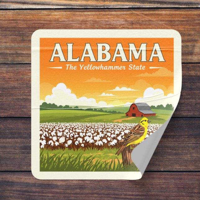 Sticker Carré Alabama vintage (Créateur téléchargé)