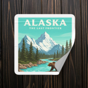 Sticker Carré Alaska vintage