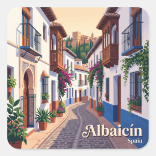 Sticker Carré Albaicín Grenade Espagne