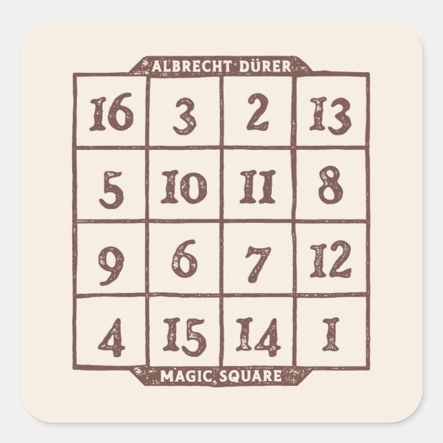 Sticker Carré Albrecht Dürer Mystère Carré (Devant)