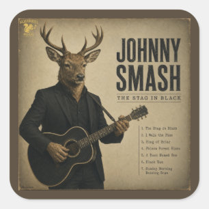 Sticker Carré Album Johnny Smash : une parodie