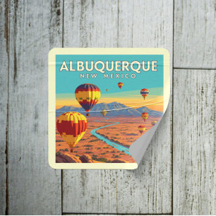 Sticker Carré Albuquerque Nouveau-Mexique vintage