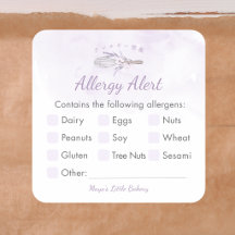 Alerte d'allergie à la spatule violette élégante