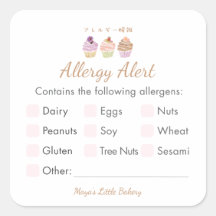Alerte d'allergie aux gâteaux pastel doux