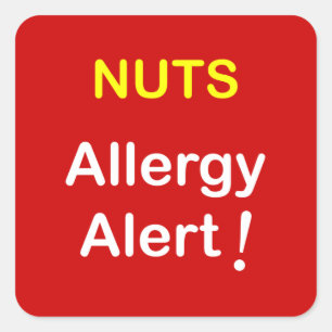 Sticker Carré Alerte d'allergie - ÉCROUS