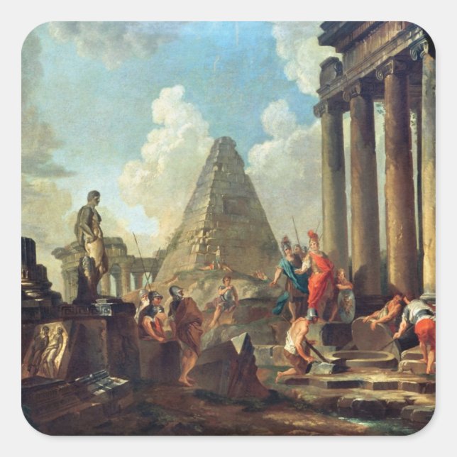 Sticker Carré Alexandre III le Grand avant la Tombe (Devant)