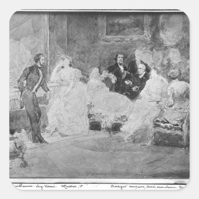 Sticker Carré Alfred de Musset Eugene Delacroix (Devant)