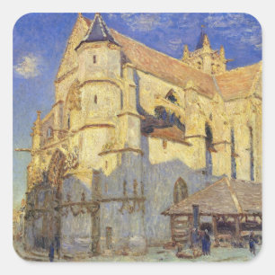 Sticker Carré Alfred Sisley Église à Moret, Temps gelé