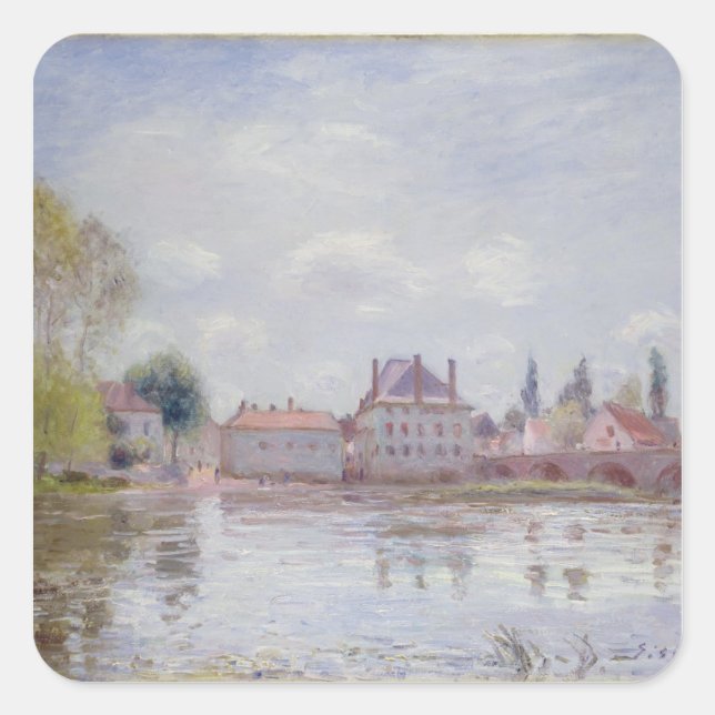 Sticker Carré Alfred Sisley | Le pont de Moret-sur-Loing (Devant)