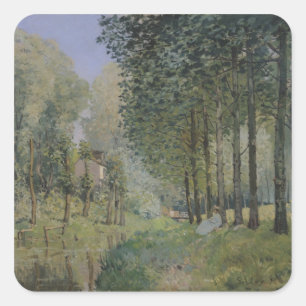 Sticker Carré Alfred Sisley le repos par le courant