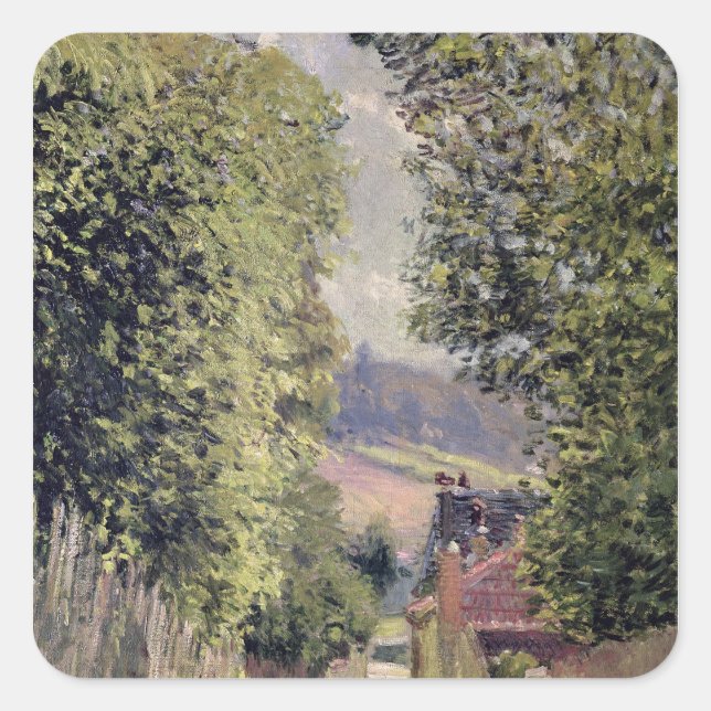 Sticker Carré Alfred Sisley | Une route à Louveciennes (Devant)