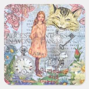 Sticker Carré Alice au pays des merveilles Classique Rackham
