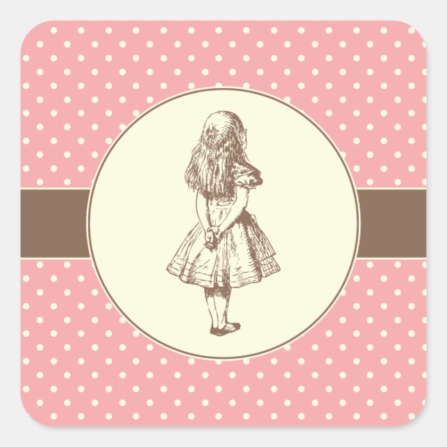 Sticker Carré Alice au pays des merveilles Pois (Devant)