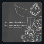 Sticker Carré Alice au pays des merveilles Thé Party Chalkboard<br><div class="desc">. Éléments correspondants disponibles.</div>