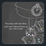 Sticker Carré Alice au pays des merveilles Thé Party Chalkboard<br><div class="desc">. Éléments correspondants disponibles.</div>