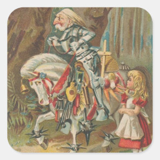 Sticker Carré Alice et le chevalier blanc