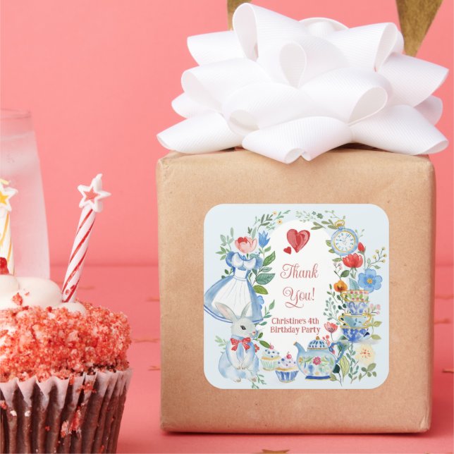 Sticker Carré Alice géologique au Merci du pays des merveilles (Fête)