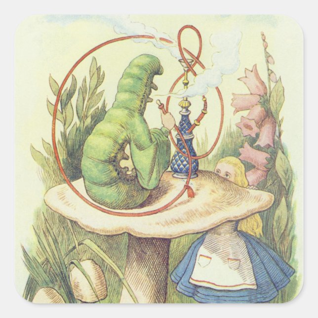 Sticker Carré Alice rencontre la Caterpillar (Devant)