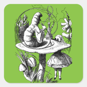 Sticker Carré Alice vintage au pays des merveilles Centipede