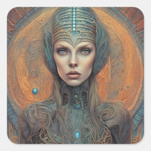 Sticker Carré Alien