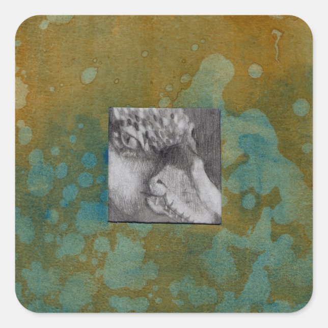 Sticker Carré Alien Dragon (Devant)