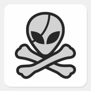 Sticker Carré Alien Pirate