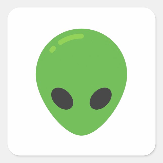 Sticker Carré aliens émoji (Devant)