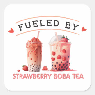 Sticker Carré Alimenté par Boba Tea