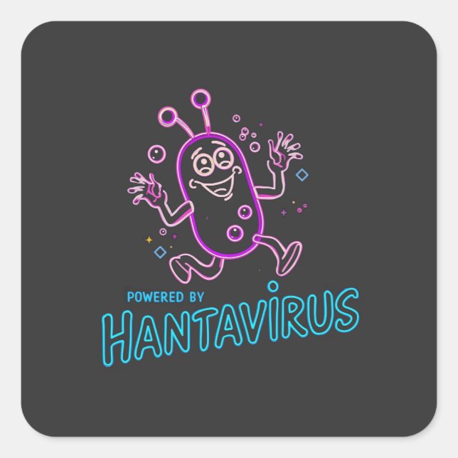 Sticker Carré Alimenté par Hantavirus  (Devant)