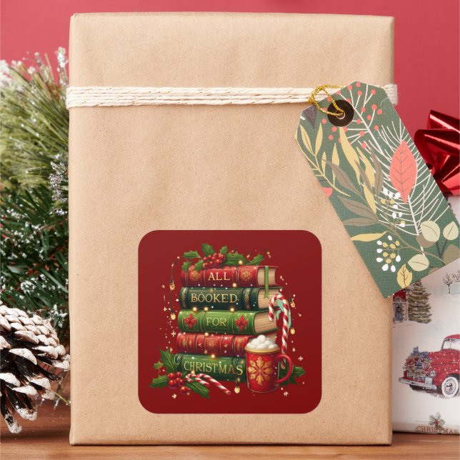 Sticker Carré All booked for Christmas (vacances)