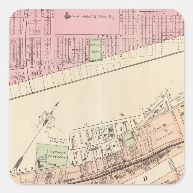 Sticker Carré Allegheny ward 8 Homestead (Devant)