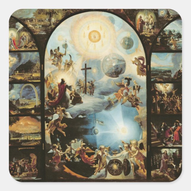 Sticker Carré Allégorie de la création du Cosmos (Devant)