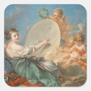 Sticker Carré Allégorie de la peinture, 1765 (huile sur la