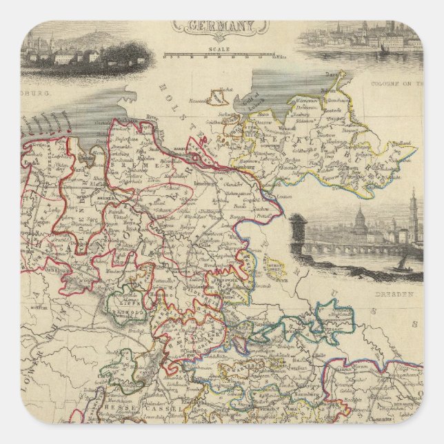 Sticker Carré Allemagne (Devant)