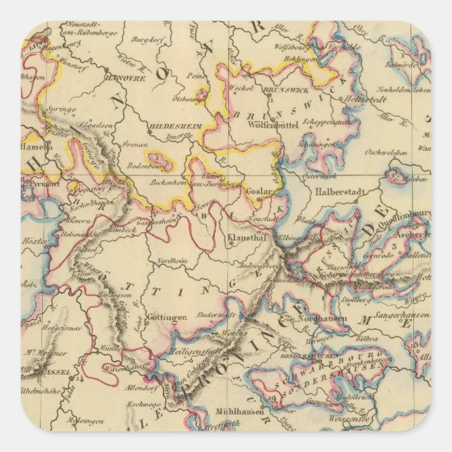 Sticker Carré Allemagne centrale (Devant)