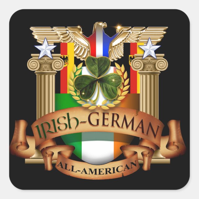 Sticker Carré Allemand irlandais All-American (Devant)