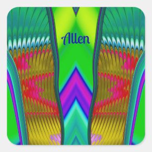 Sticker Carré ALLEN ~ Multicolore 3D ~