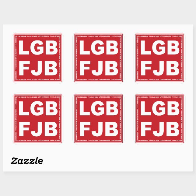 Sticker Carré Allons Brandon ! F**k Joe Biden LGB FJB (Feuille)