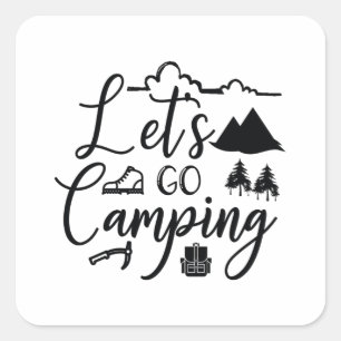 Sticker Carré Allons camper