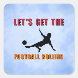 Sticker Carré Allons faire rouler le football