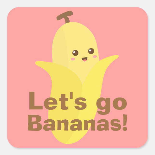 Sticker Carré Allons-y bananas! (Devant)