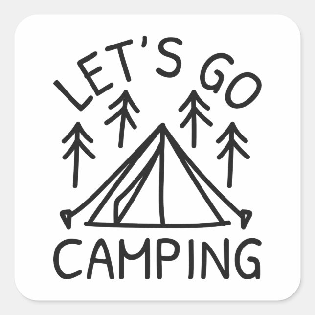 Sticker Carré Allons-y Camping (Devant)