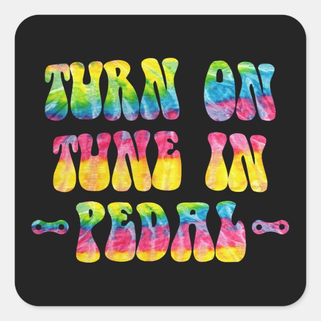 Sticker Carré Allumez Le Tune En Pédalant Votre Vélo (Devant)