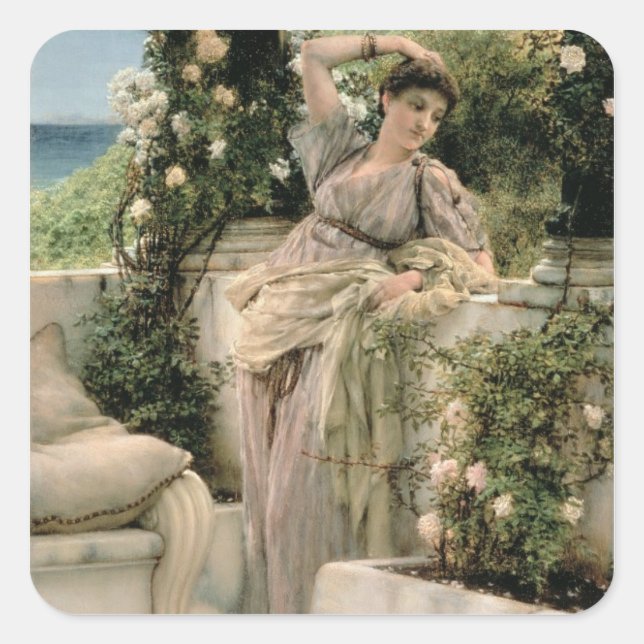 Sticker Carré Alma-Tadema | 'Tu es Rose de Tous les Roses, 1885 (Devant)