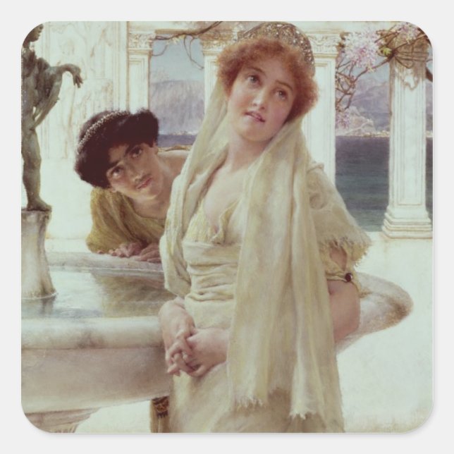 Sticker Carré Alma-Tadema | Une différence d'opinion (Devant)