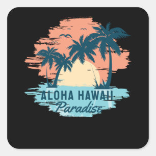 Sticker Carré Aloha Hawaii