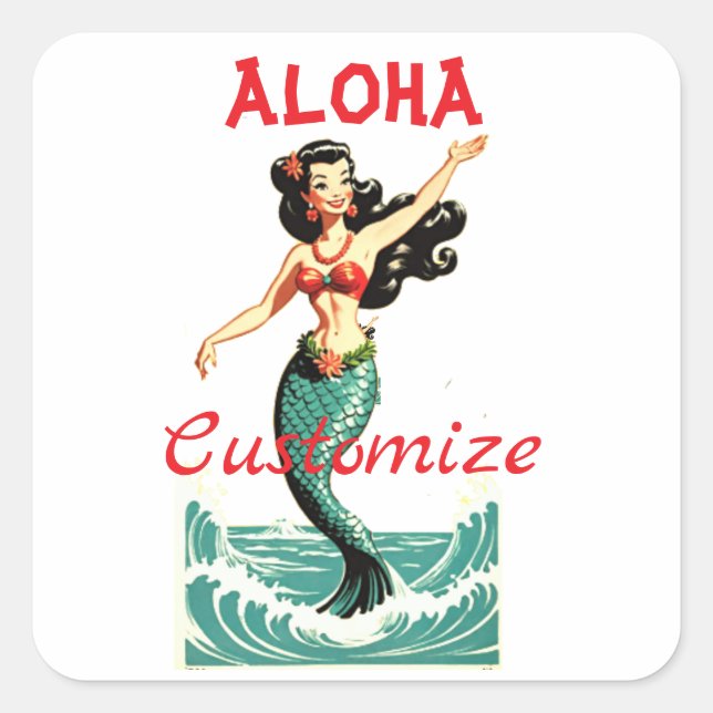 Sticker Carré Aloha Mermaid Thunder_Thunder_Cove (Devant)