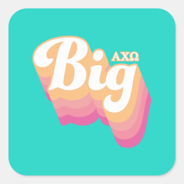 Sticker Carré Alpha Chi Omega | Grande (Devant)