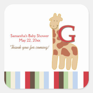 Sticker CARRÉ Alphabet ABC Soupe (Giraffe)