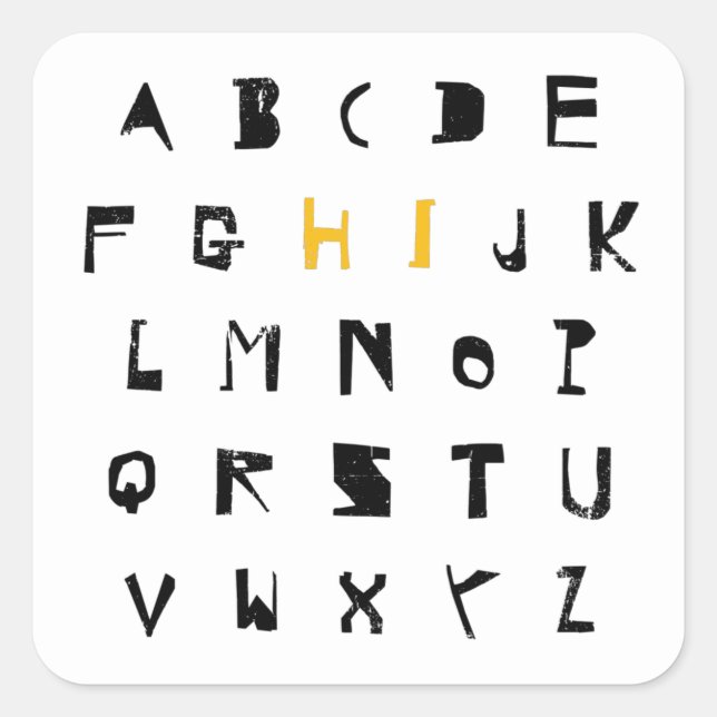 Sticker Carré Alphabet Hi Retour à l'école Introduction (Devant)